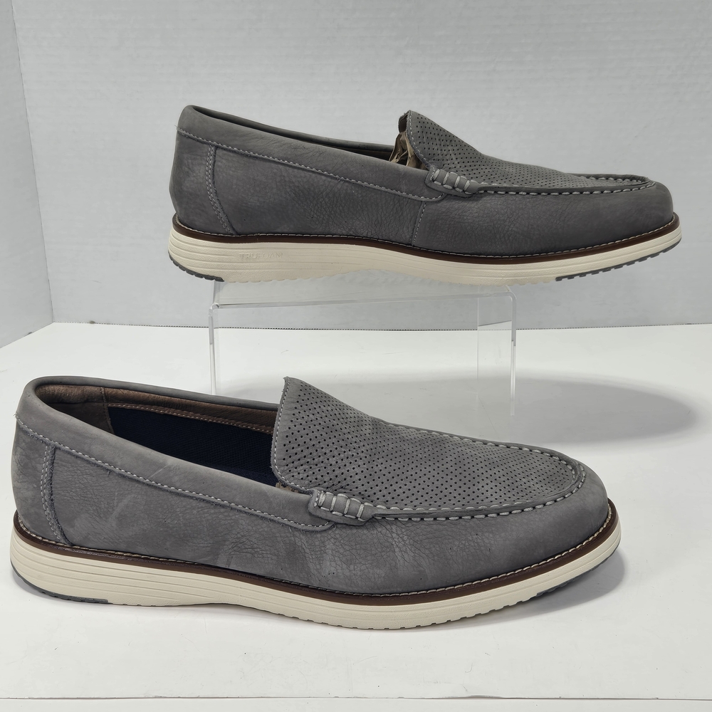 Johnston & Murphy Hodges Perforated Men's Gray Nubuck Leather Loafers Size 13 - Picture 3 of 15